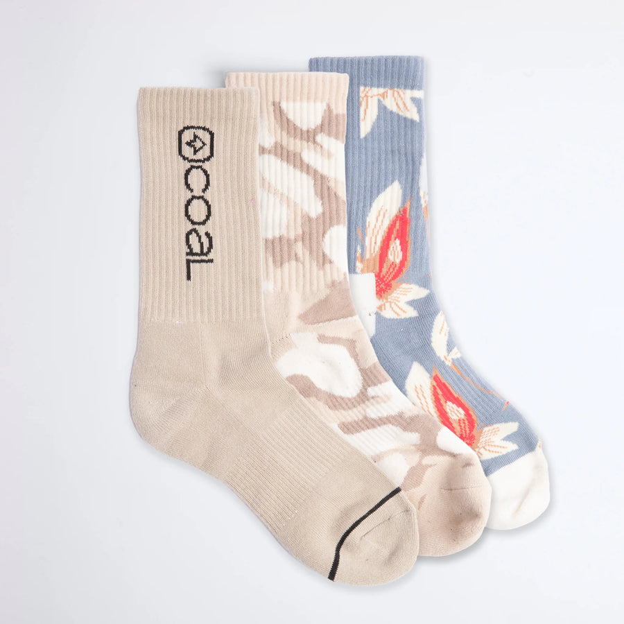 Coal The Everyday Crew Sock Three Pack - Floral