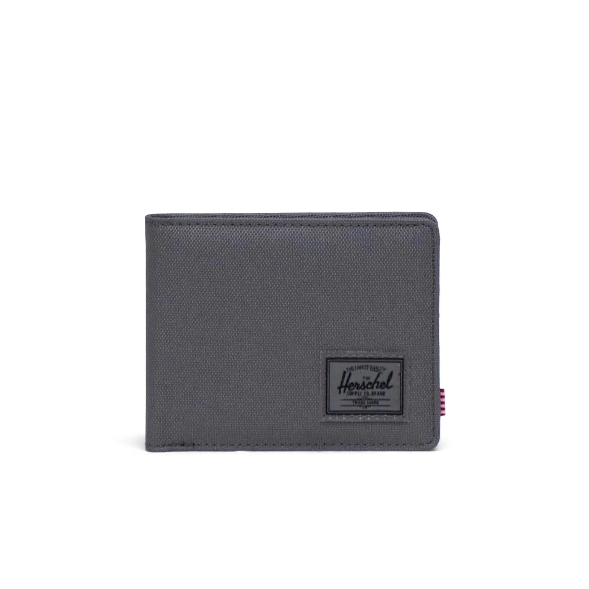 grey bi-fold herschel wallet