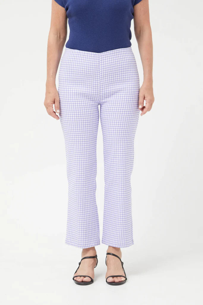 purple gingham check pant