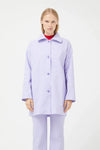 Compania Fantastica Straight lilac gingham check pants & Lilac gingham neoprene trench coat