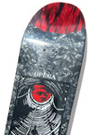 opera slither skateboard deck 8.5 black marble and red wood