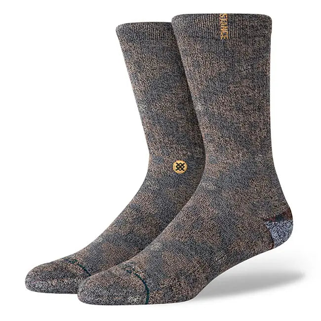 brown based multi colored stance men's butter blend crew socks