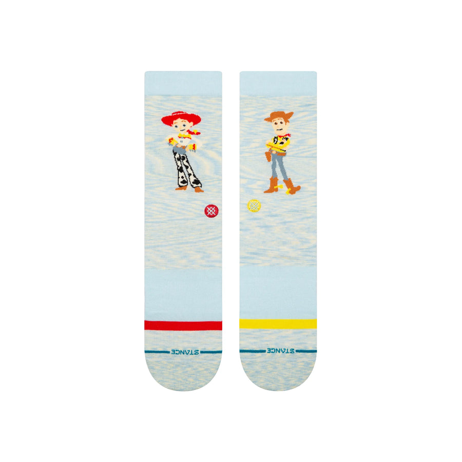 stance and pixar's toy story crew socks featuring jessie and woody from toy story