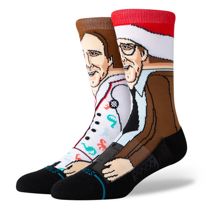 men's stance christmas vacation socks featuring clark griswold