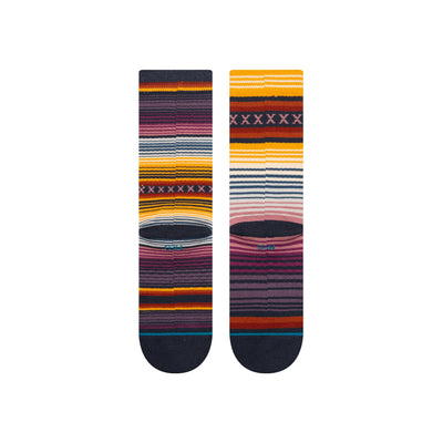 purple blue and yellow striped stance men's socks