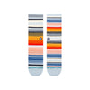 blue pink orange and yellow striped patterened stance men's crew sock