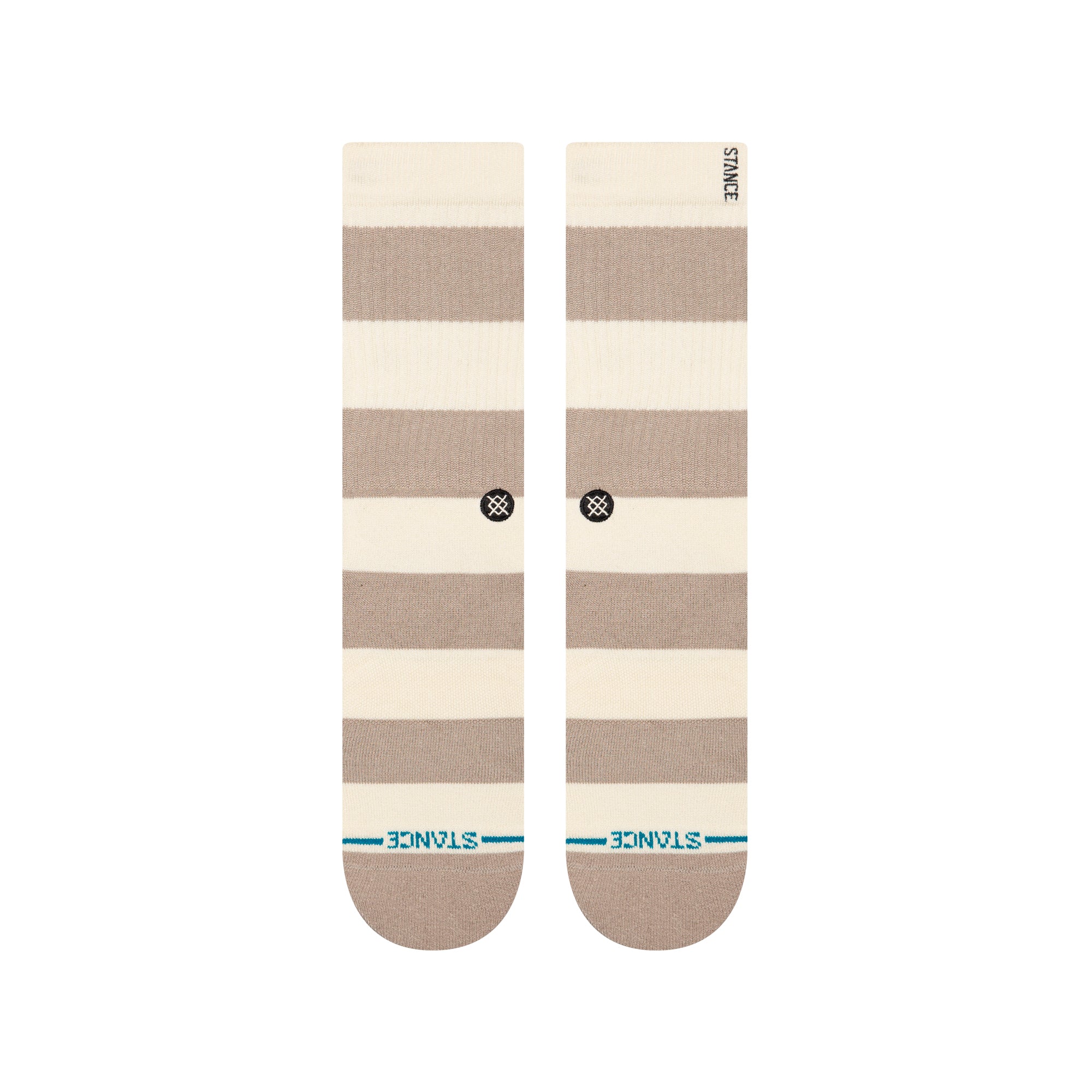 tan and brown striped butter blend men's stance crew socks