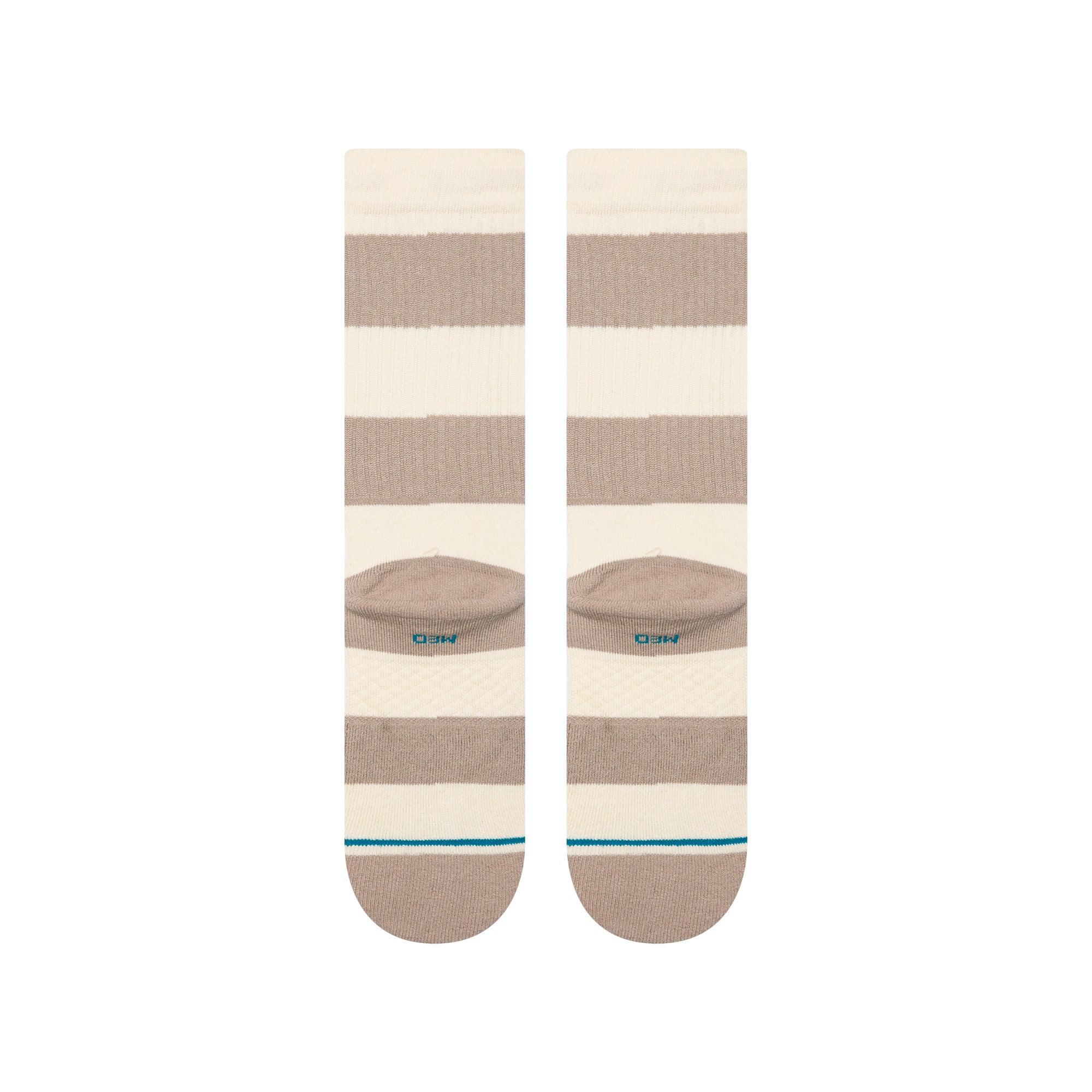 tan and brown striped butter blend men's stance crew socks
