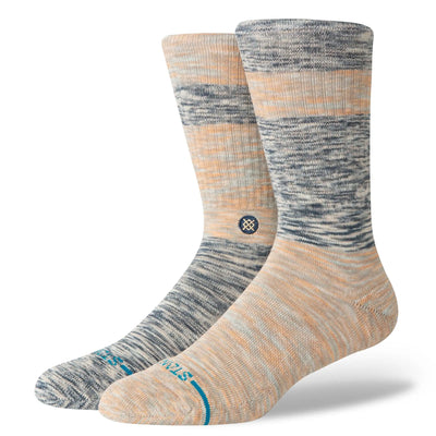 washed grey and orange stance men's crew sock