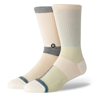 multi-colored pastel grey, white, and green men's stance butterblend crew sock