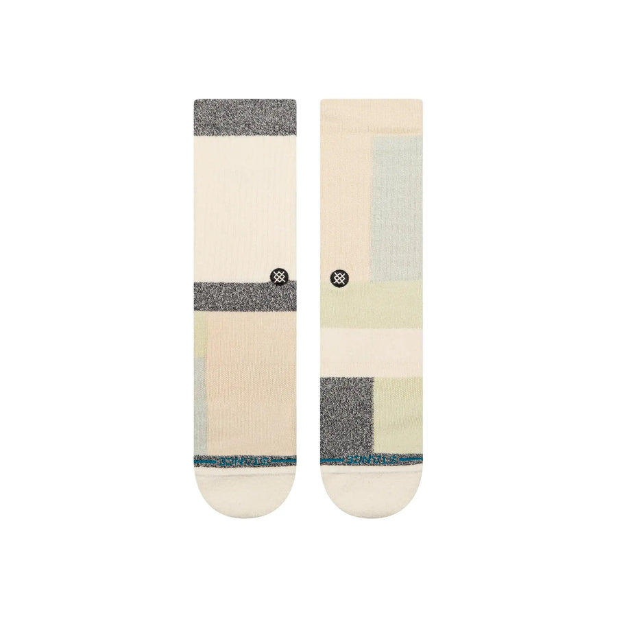 multi-colored pastel grey, white, and green men's stance butterblend crew sock