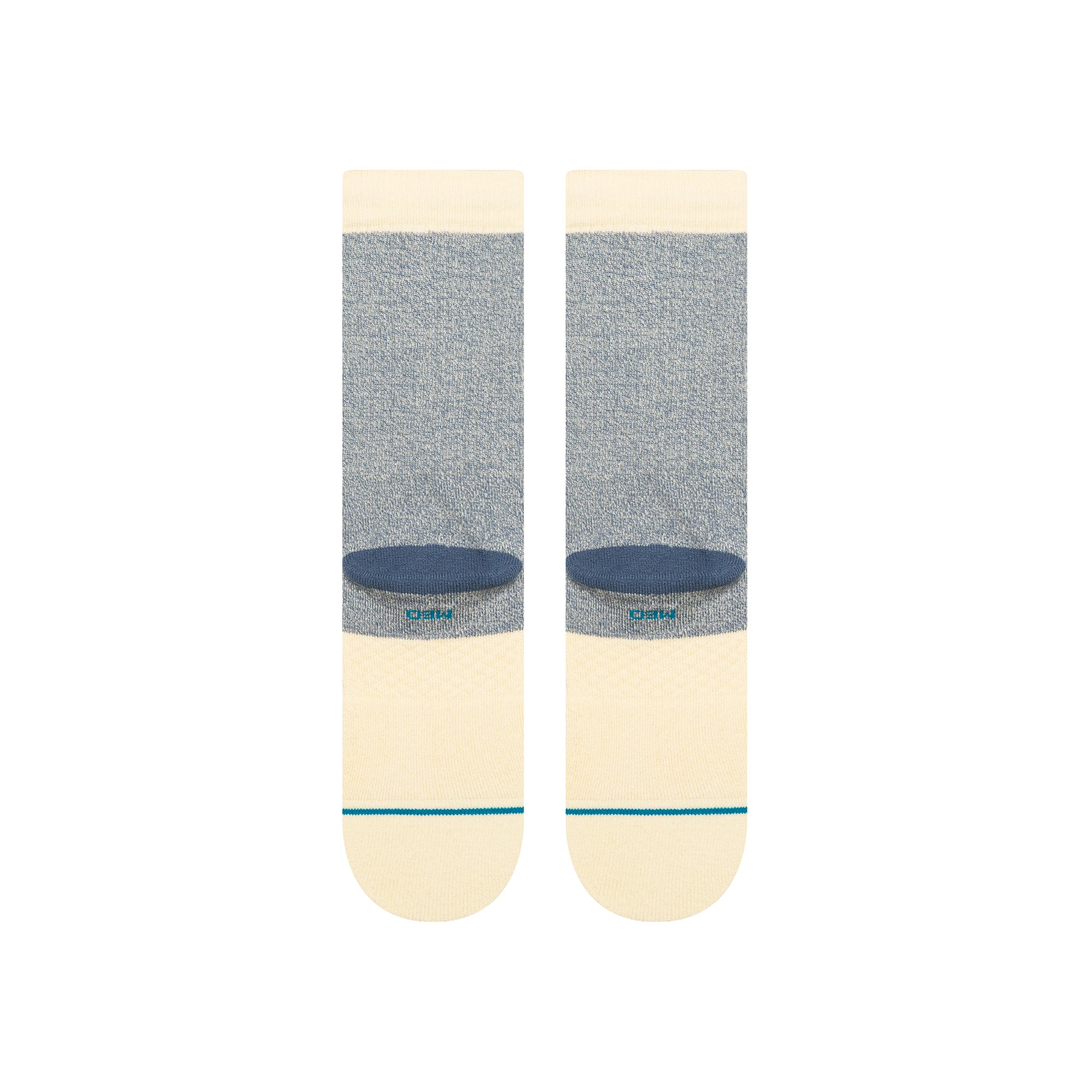 Pale yellow and heather blue stance butterblend socks  on a white background