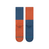 blue and orange alternating block pattern stance cotton crew socks