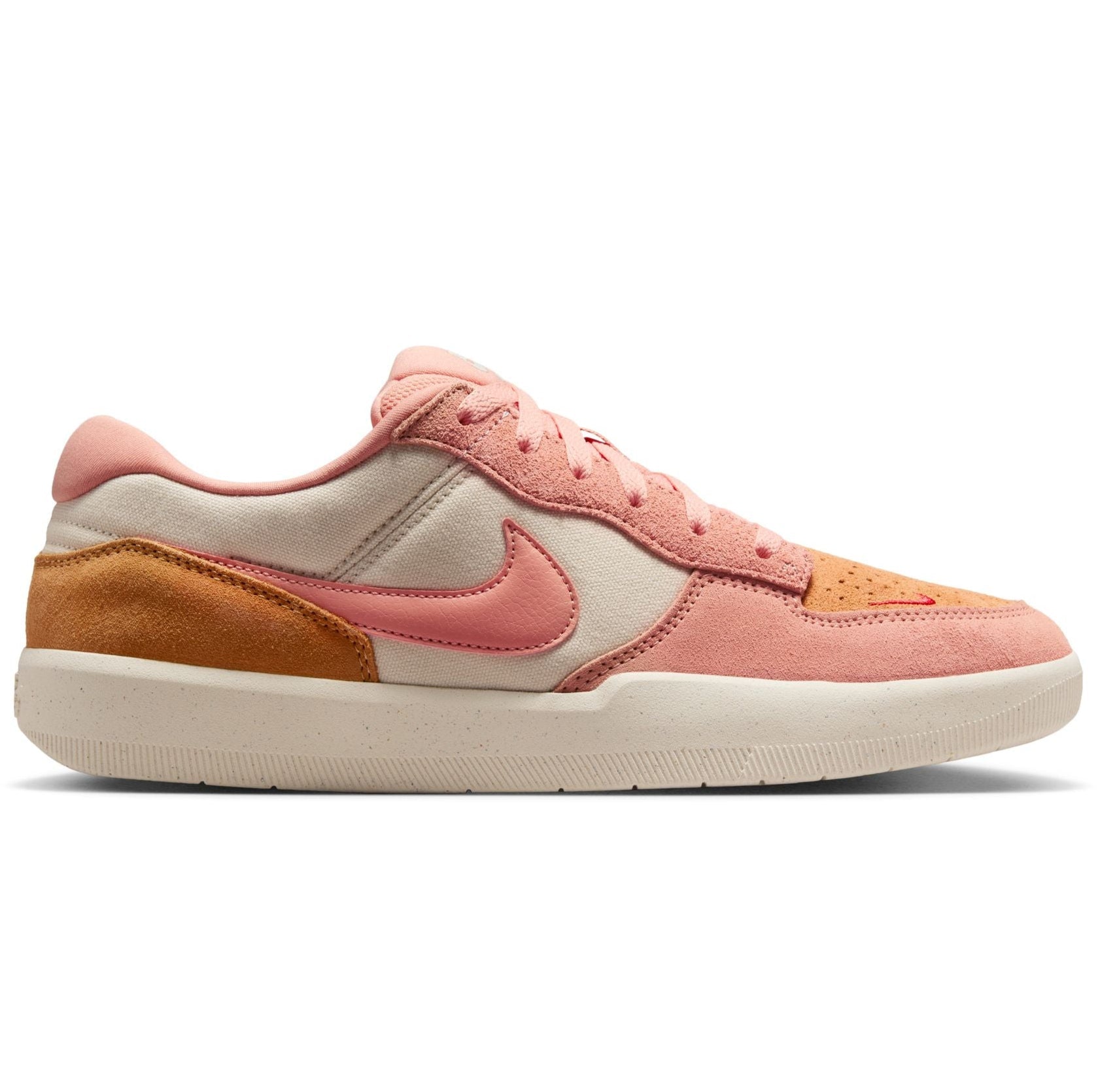 men's pink nike sb force 58 with brown details and light colored sole