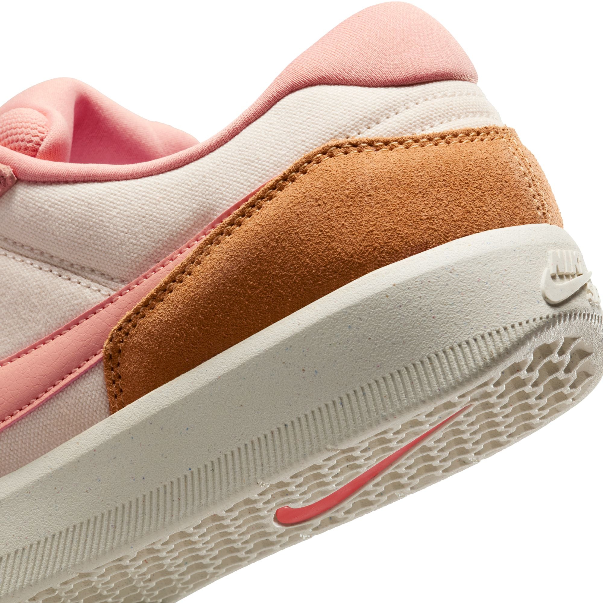 men's pink nike sb force 58 with brown details and light colored sole