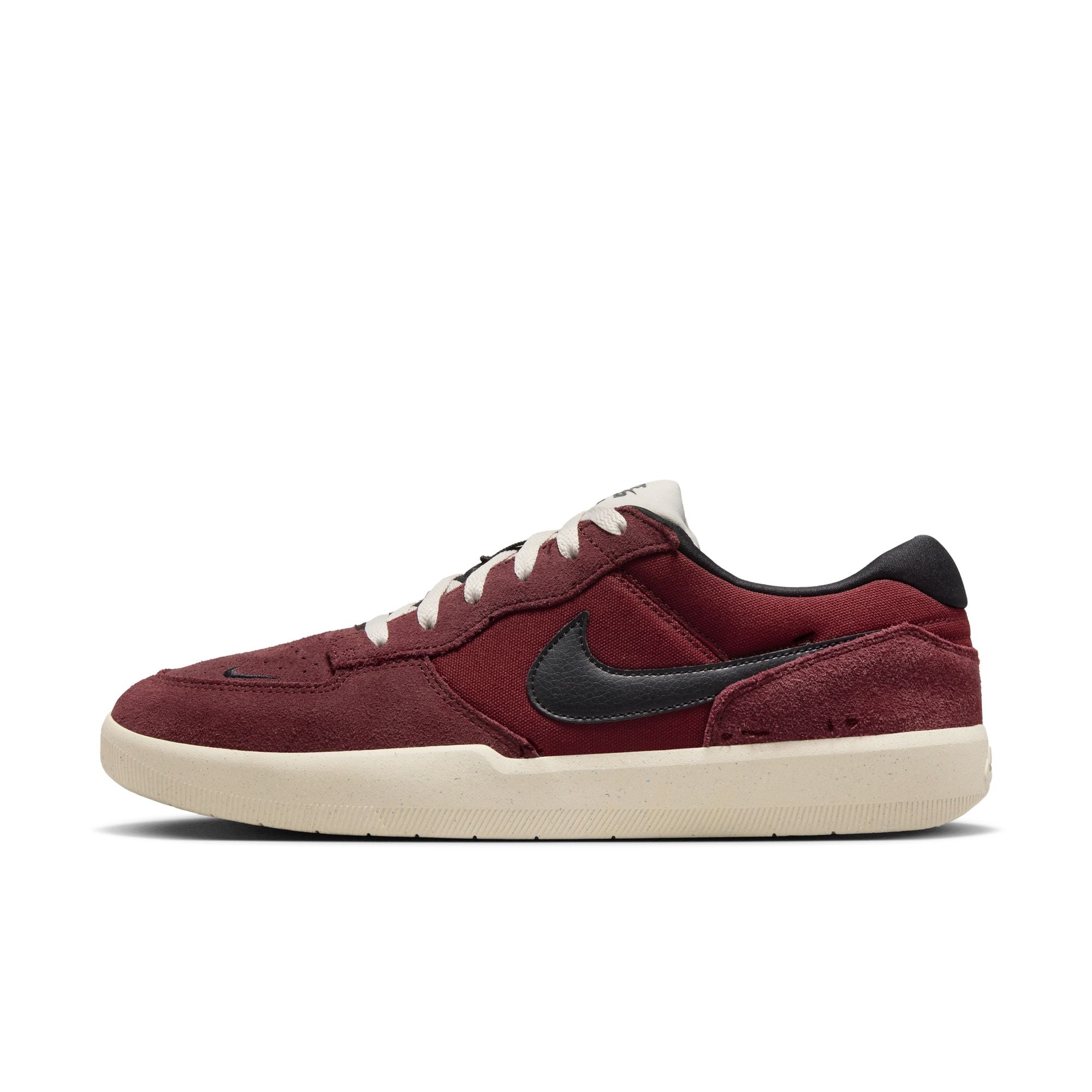 burgundy red nike sb force 58 skateboard shoes with off white sole and black swoosh
