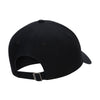 black nike dad hat with white logo