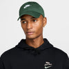 green nike dad hat with white logo