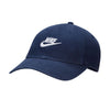 blue nike hat with white nike logo