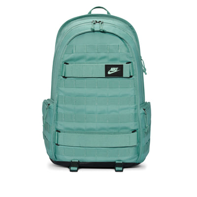 Teal backpack with Nike logo on a white background