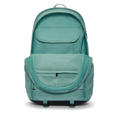 Teal backpack with Nike logo on a white background