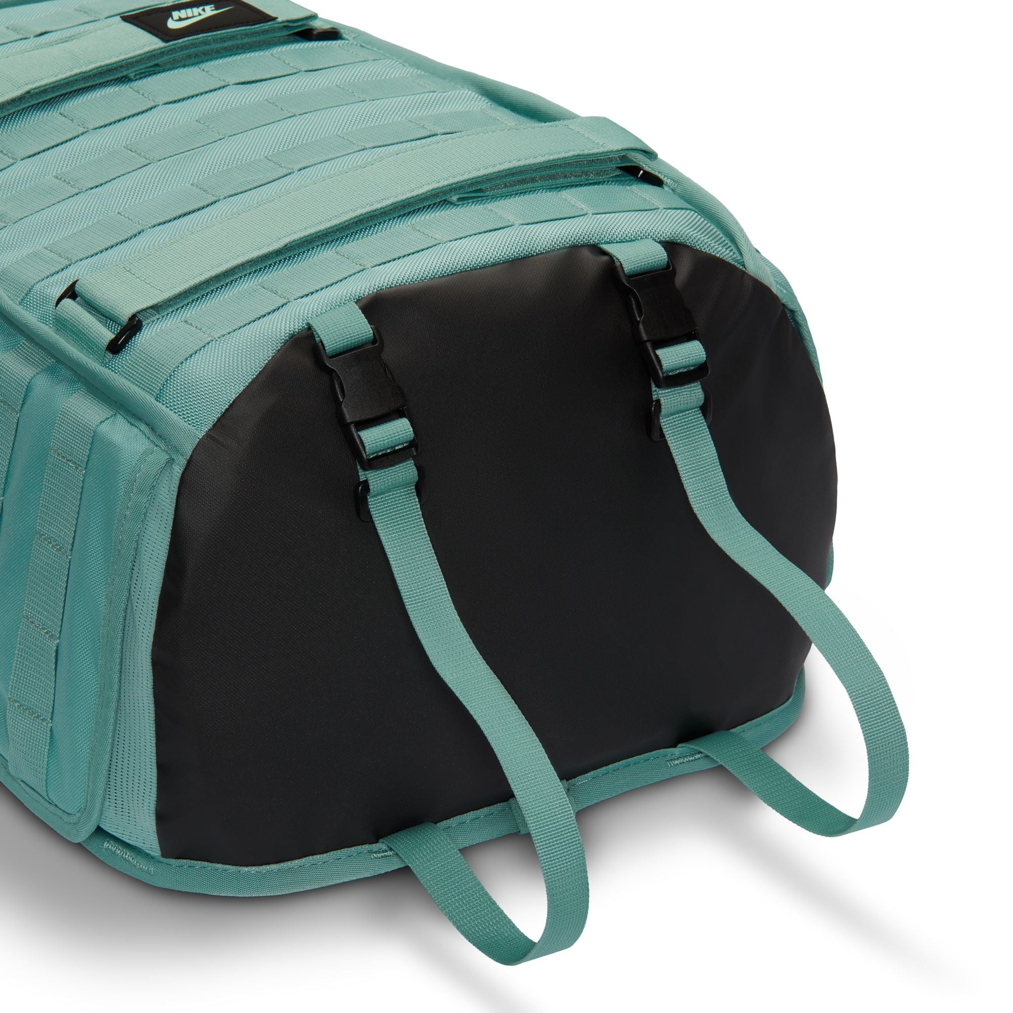 Teal backpack with Nike logo on a white background