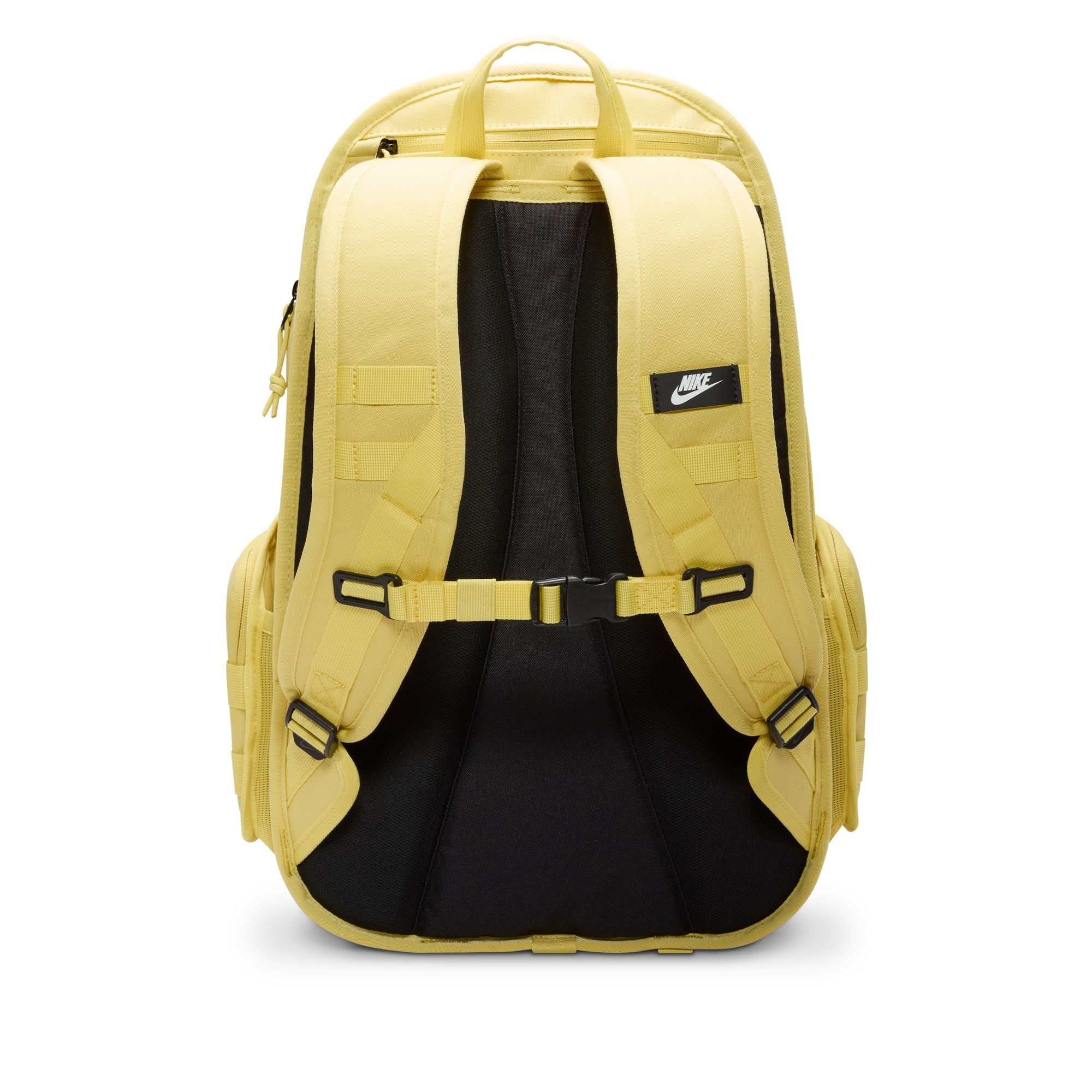 Yellow nike sb prm skate backpack with Nike logo on a white background