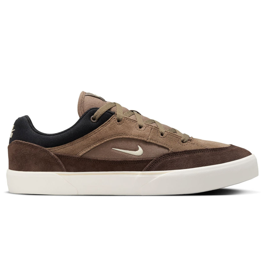 2 tone brown men's nike malor skate shoes with white sole