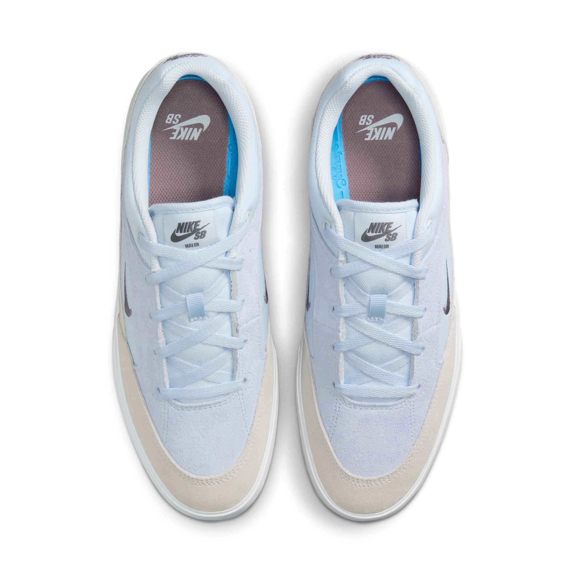 light blue and grey upper nike sb malor with white sole