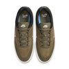 olive green nike sb malor suede skate shoes with white soles