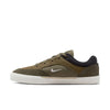 olive green nike sb malor suede skate shoes with white soles