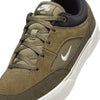 olive green nike sb malor suede skate shoes with white soles