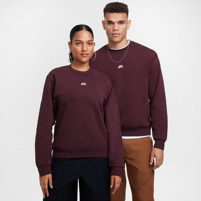 burgundy nike sb fleece crew neck sweatshirt