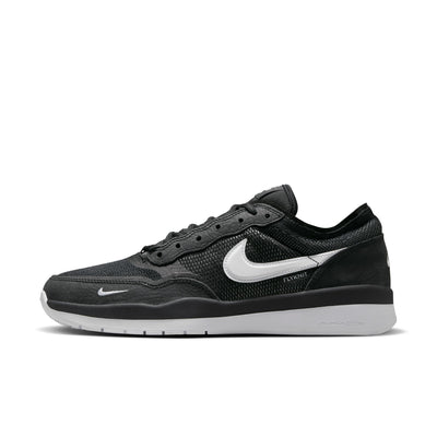 black nike sb ps8 with white swoosh and white sole