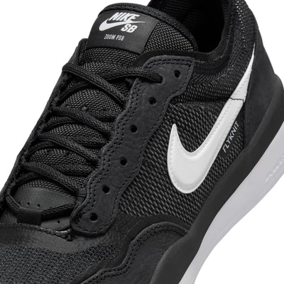 black nike sb ps8 with white swoosh and white sole