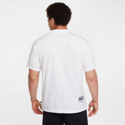 white nike sb men's tee shirt with spray paint can art