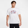 white nike sb men's tee shirt with spray paint can art