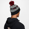 black, white and red nike knit beanie