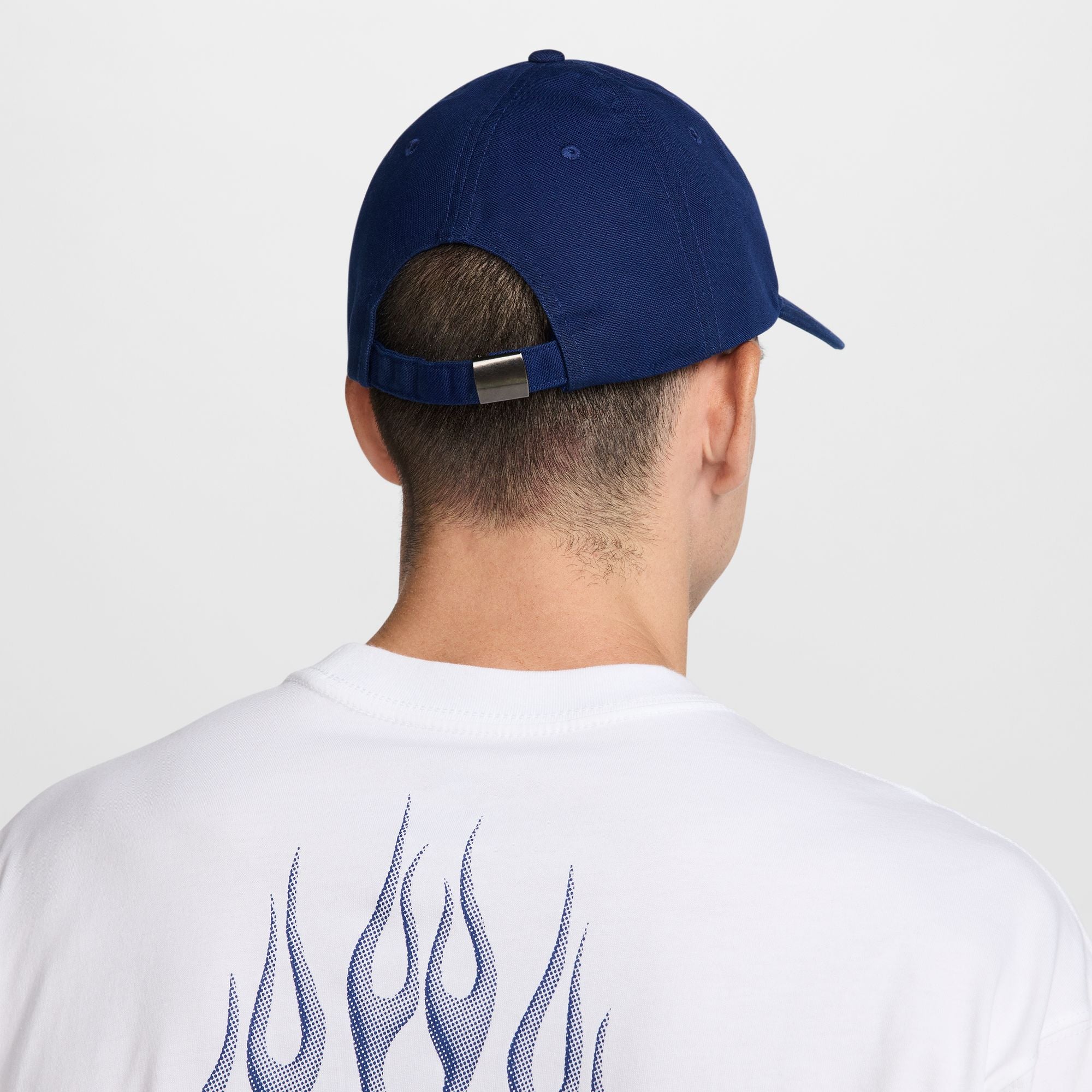 blue nike sb hat with light blue font