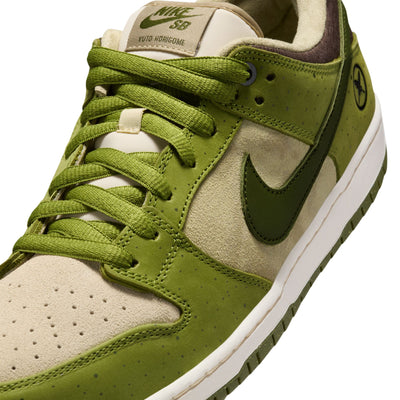 Yuto Horigome Nike SB Dunk Low Pro
Skate Shoes with green and tan suede upper and white and green sole
