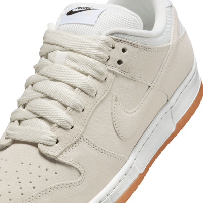 ivory nike sb dunk low with white and gum sole