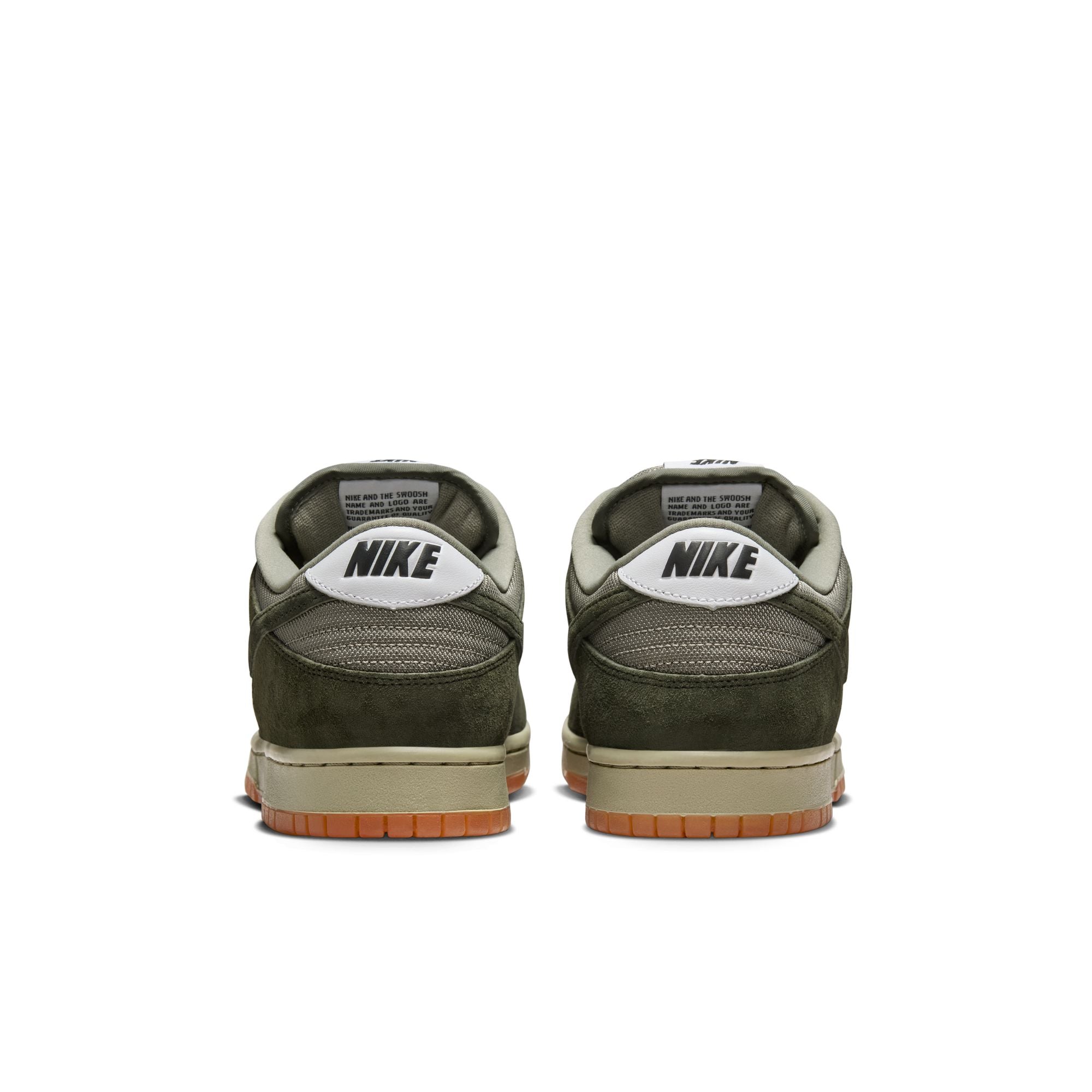 dark green nike sb dunk low pro b sequia skateboard shoe with grey and gum sole