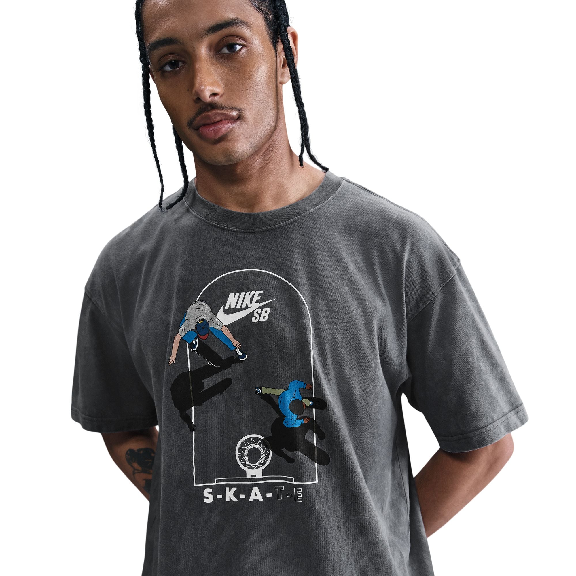 dark grey nike sb x laundry game of skate tee shirt