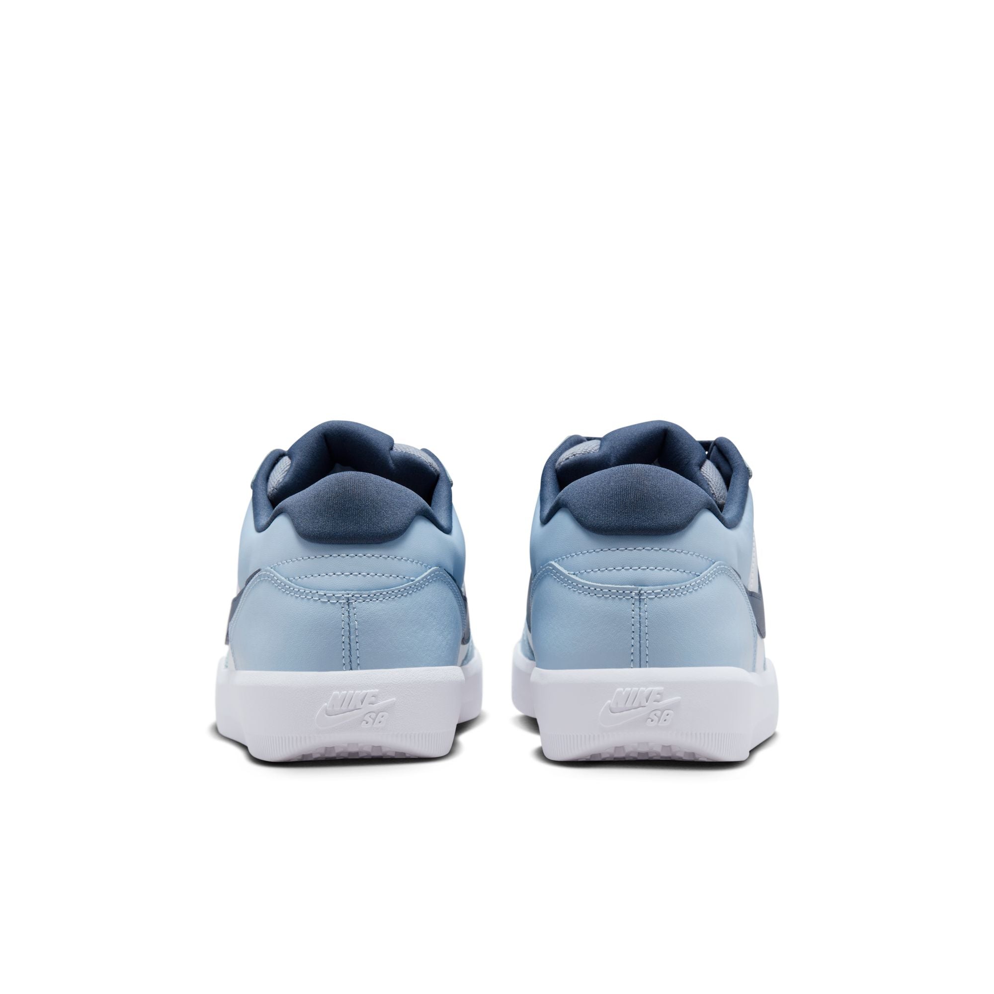 Light Blue and white Nike sb force 58 premium skateboard sneaker with Nike logo on a white background