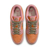 PINK AND ORANGE NIKE SB DUNK PRO LOW WITH OLIVE SWOOSH AND LACES AND OFF WHITE SOLE
