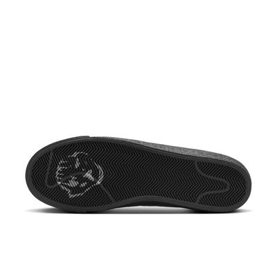 Black leather nike sb x dancer skateboards black low with metallic swoosh and black sole