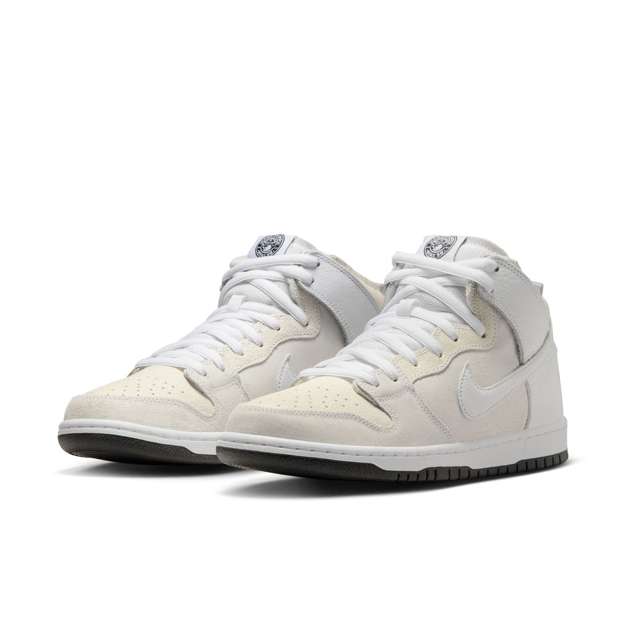 all white suede nike sb x antihero skateboards dunk high