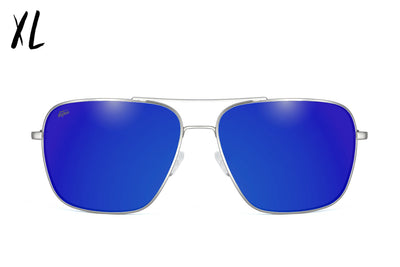 Coastal XL - Matte Silver - Deep Blue Polarized