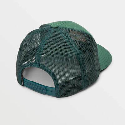 green volcom trucker hat that says earth tripper