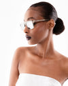 grey spitfire deltoid sunglasses with silver mirror lenses